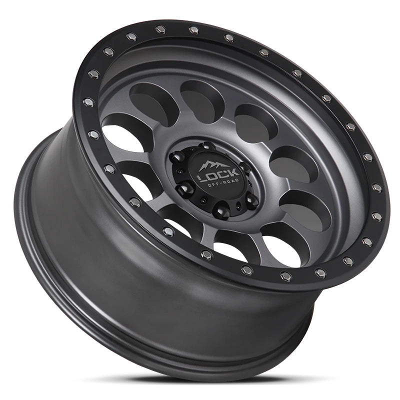 Lock Off Road Wheels ロックオフロード ホイール 50CAL | Matte Gray w/ Matte Black Ring