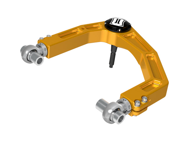 ICON VEHICLE DINAMICS フロント ビレット アッパーコントロールアーム ゴールドアルマイト Delta Joint PRO搭載 (ランクル250/Tacoma/GX550/4Runner用)