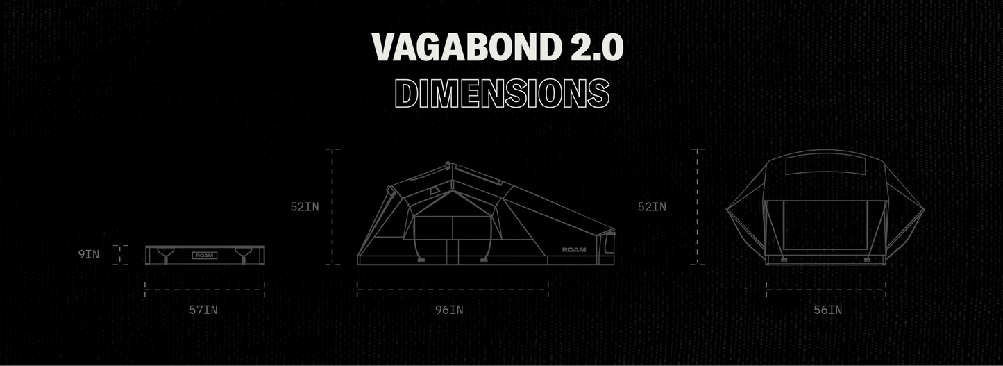 ロームアドベンチャー Roam Adventure バガボンド 2.0 スタンダード ルーフトップテント Vagabond 2.0