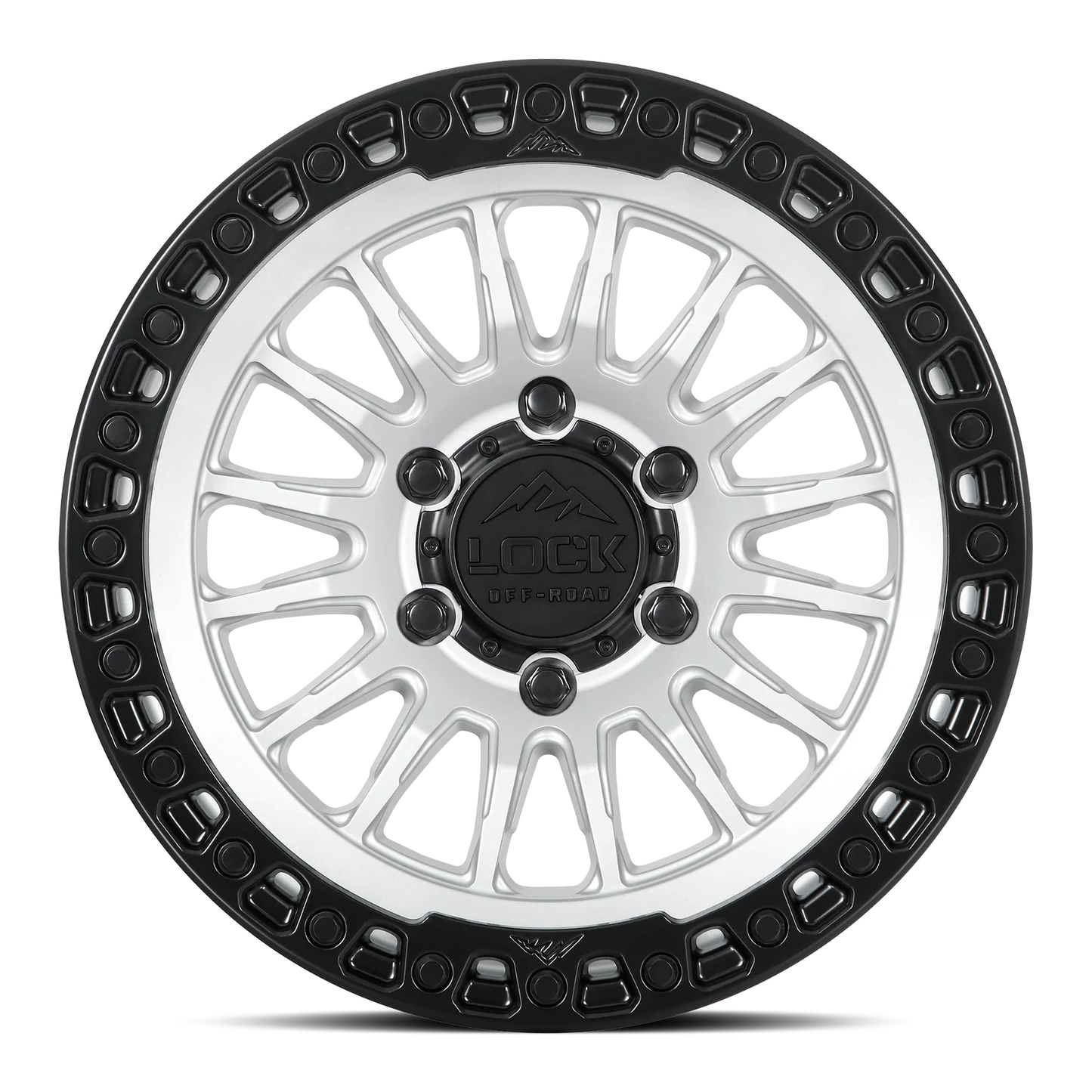 Lock Off Road Wheels ロックオフロード ホイール GRIT | Matte Silver w/ Matte Black Ring
