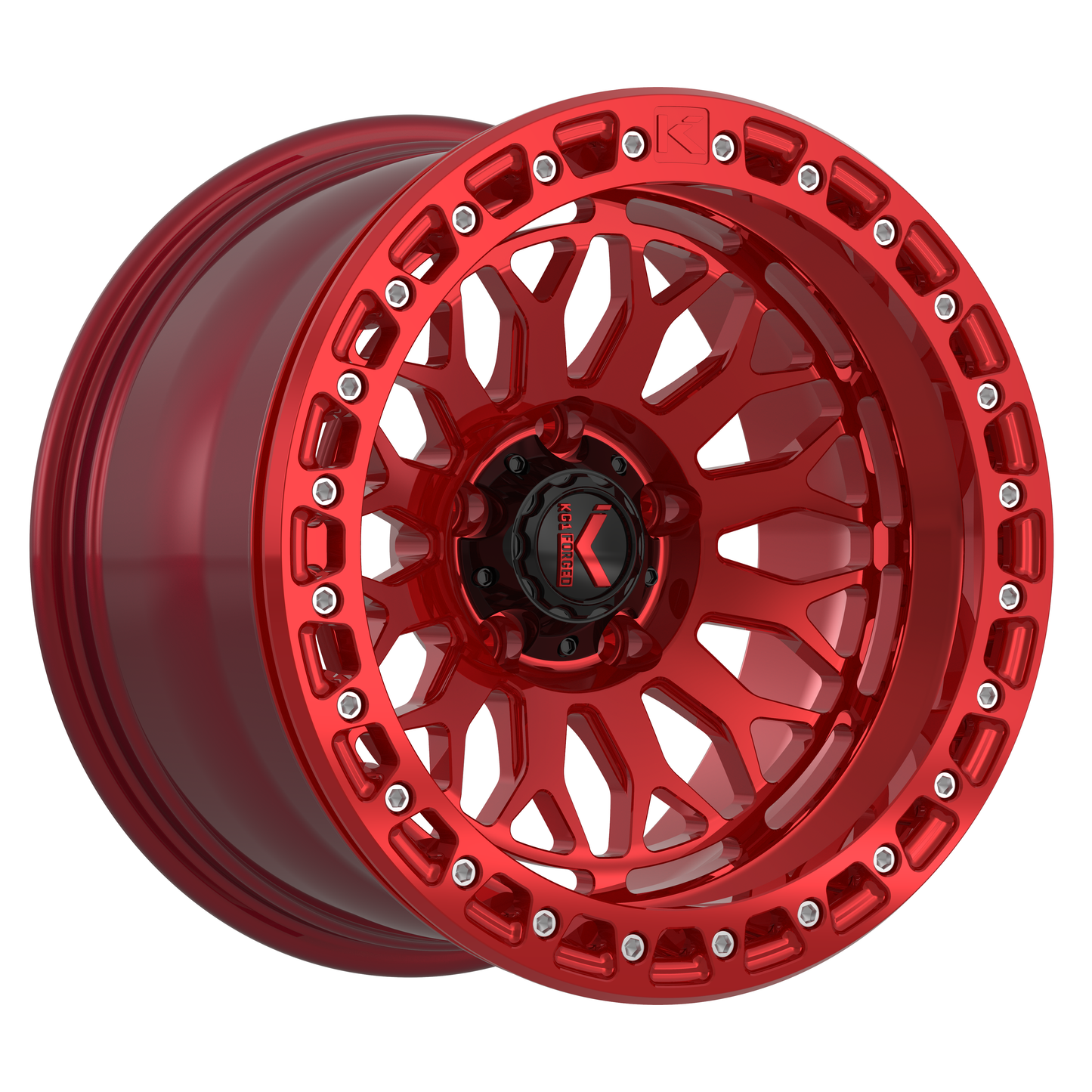 KG1 FORGED ホイール KO700 DIAMONDHEAD BEADLOCK | CANDY RED WITH CANDY RED RING