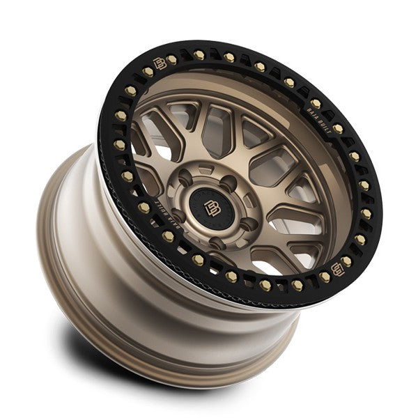 Baja Built バハビルト Lite Brite Outlaw Cast Beadlock | Satin Bronze (black ring & bronze bolts) キャストホイール