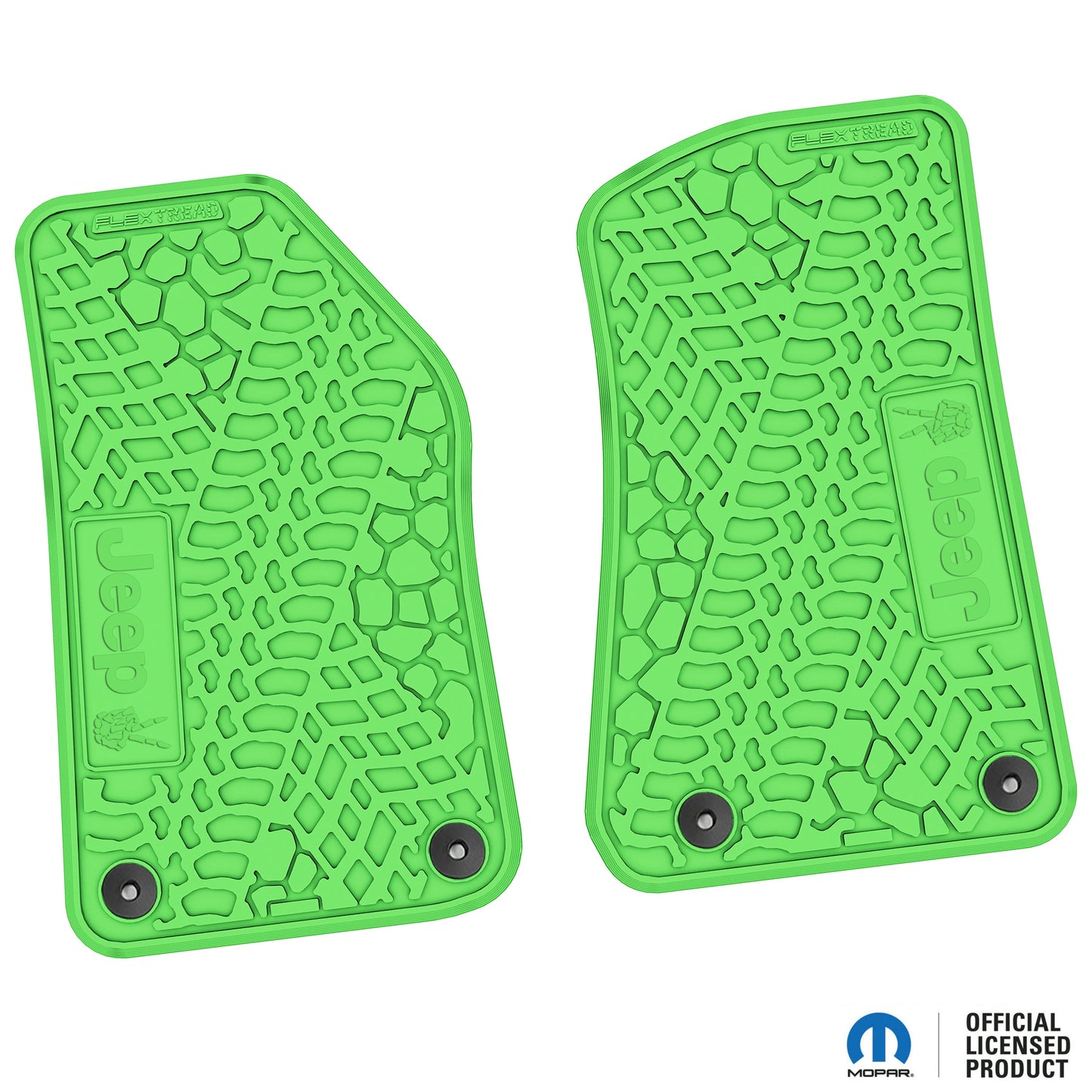 Flex Tread JL/JT用 フロアマット (フロントのみ) | Jeep Peace Sign ロゴ入り