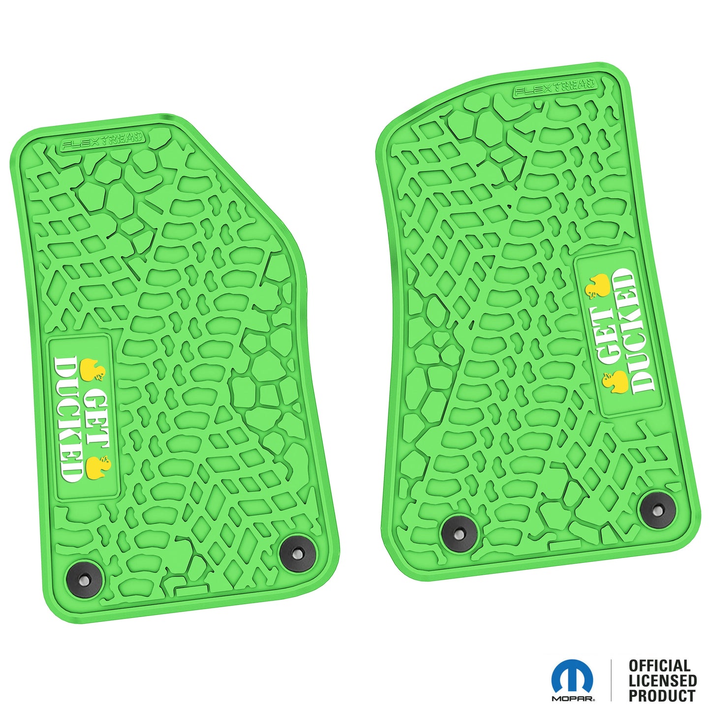 Flex Tread JL/JT用 フロアマット (フロントのみ) | Get Ducked ロゴ入り