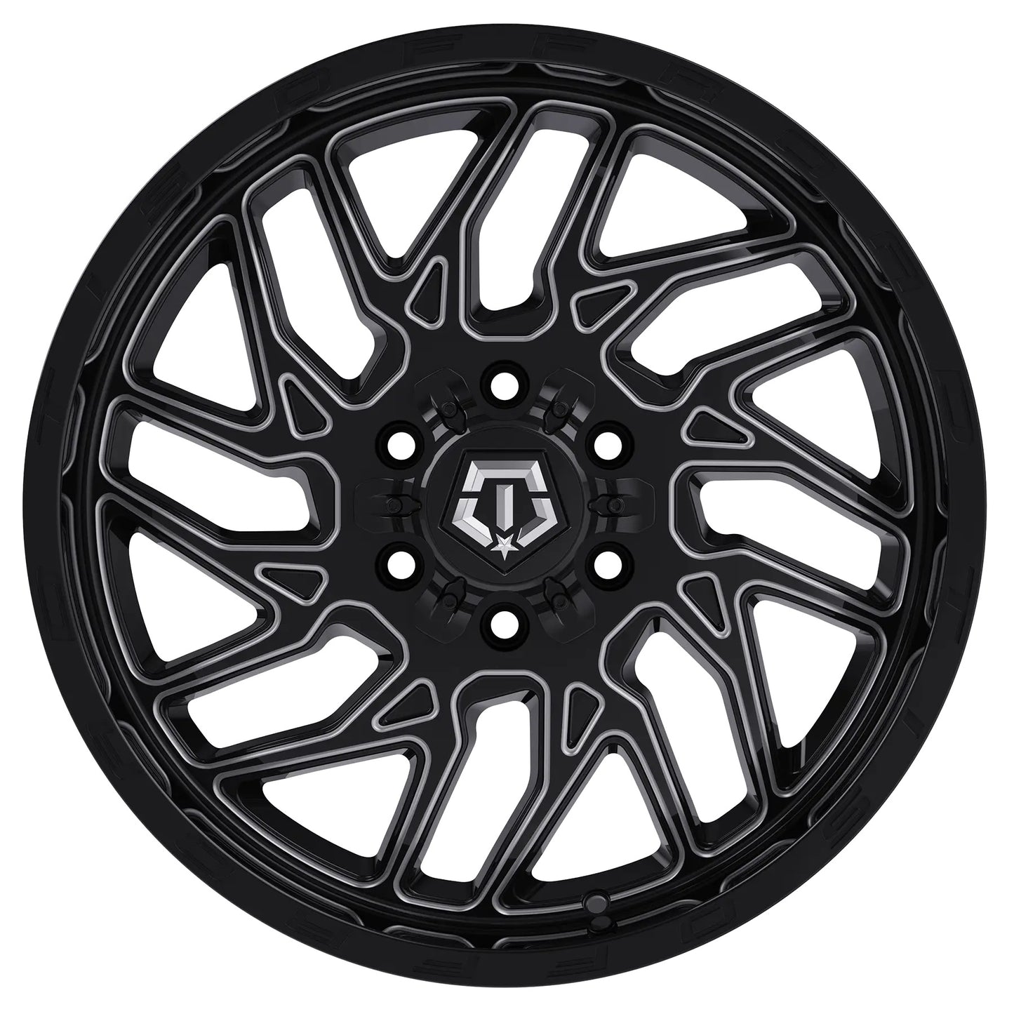 TIS Offroad Wheels TIS オフロード ホイール 544BM 2.0 | GLOSS BLACK WITH CNC MILLED ACCENTS - Black Lip Text