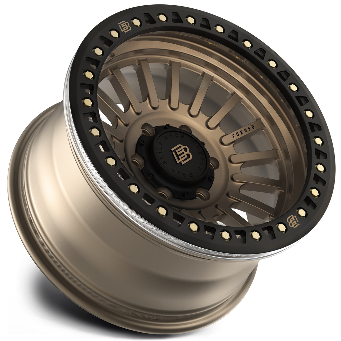 Baja Built バハビルト Maverick Forged Beadlock | Satin Bronze (black ring & bronze bolts) フォージドホイール