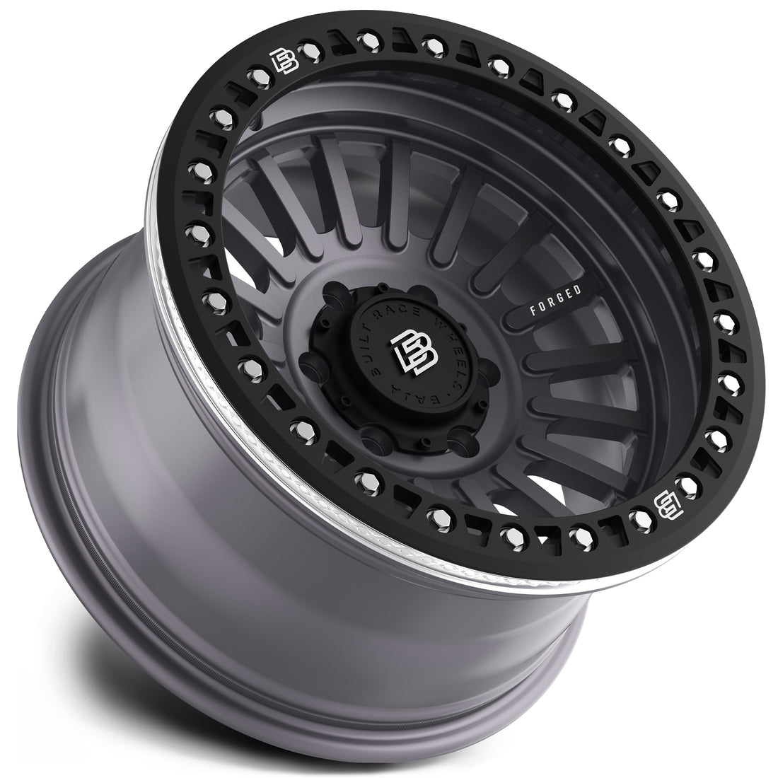 Baja Built バハビルト Maverick Forged Beadlock | Satin Graphite (black ring & aluminum bolts) フォージドホイール