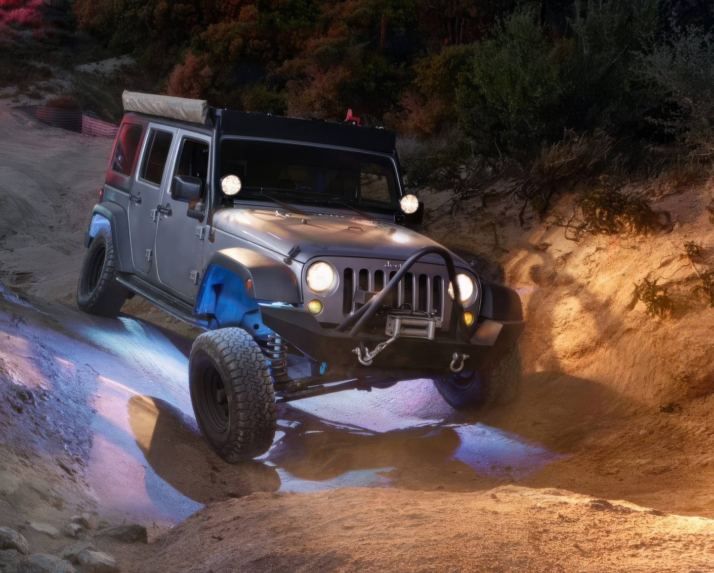 KC HiLiTES KCハイライツ Cシリーズ RGB マルチカラー LED ロックライトキット RGB C-Series RGB Multi-Color Multi-Use LED 6-Light System - 5W Flood Beam