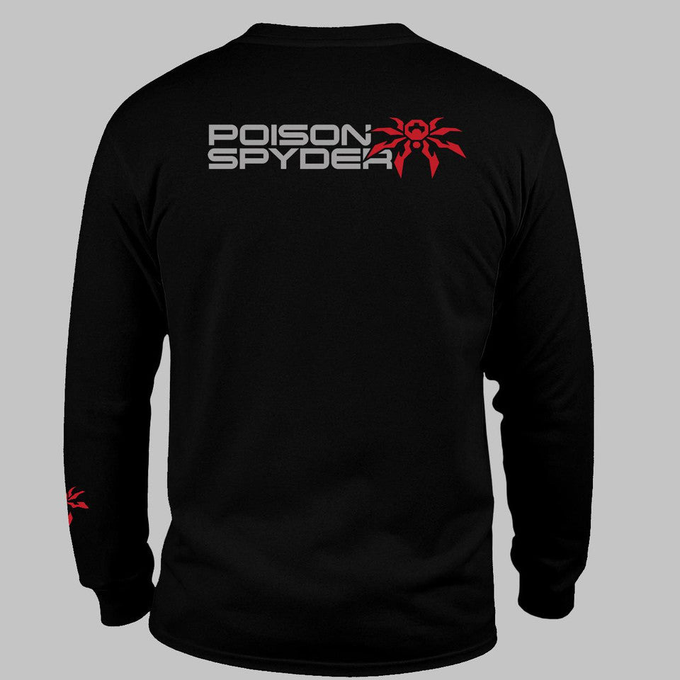 Poison Spyder STACKED メンズ ロングスリーブ Tシャツ (ブラック)