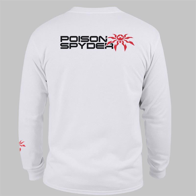 Poison Spyder STACKED メンズ ロングスリーブ Tシャツ (ホワイト)