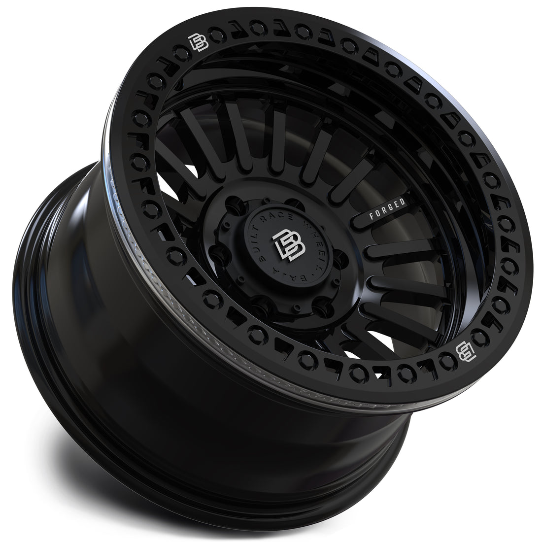 Baja Built バハビルト Maverick Forged Beadlock | Glossy Black (black ring & black bolts) フォージドホイール