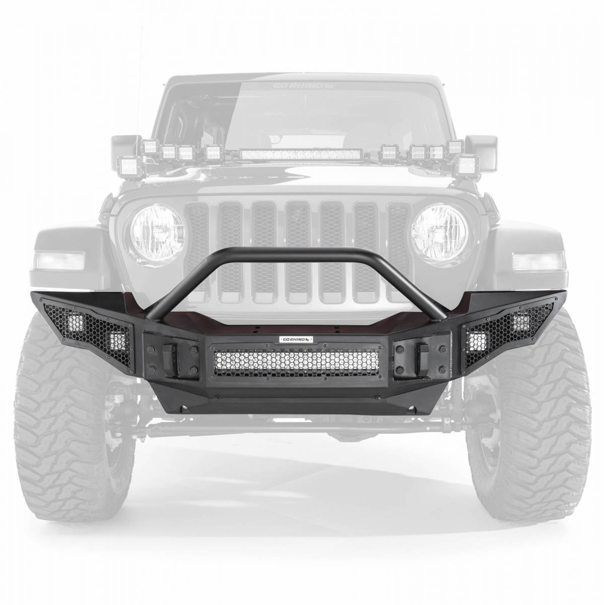 Go Rhino ROCKLINE FULL WIDTH BUMPER W/OVERRIDER ゴーライノ ロックライン フロント フルサイズバンパー オーバーライダー (JL/JT共通)