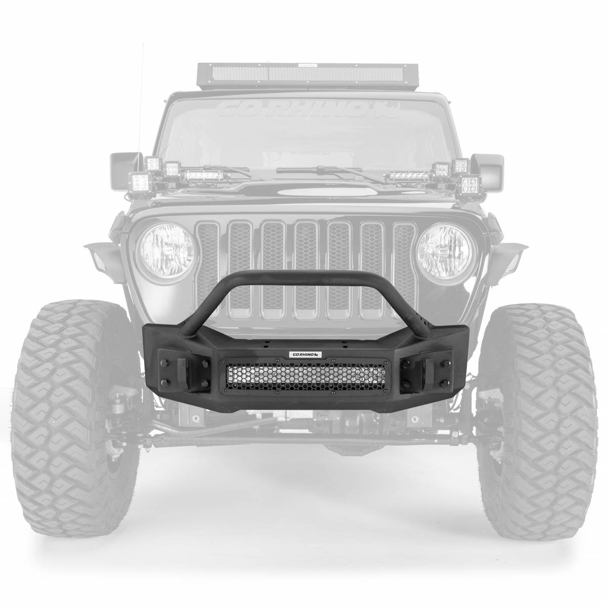 Go Rhino ROCKLINE FRONT STUBBY BUMPER ゴーライノ ロックライン フロント スタビーバンパー オーバーライダー (JL/JT共通)