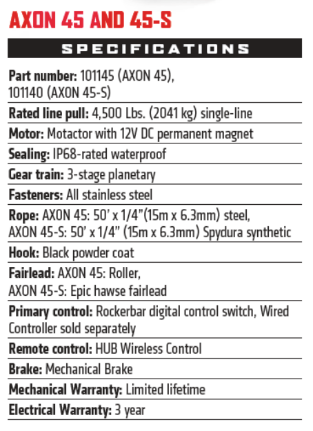 WARN AXON 45 パワースポーツウィンチ