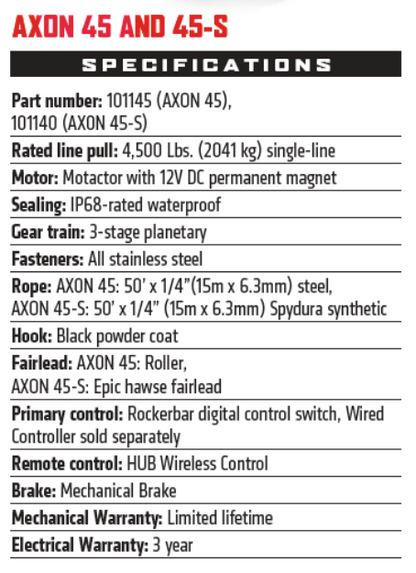 WARN AXON 45 パワースポーツウィンチ