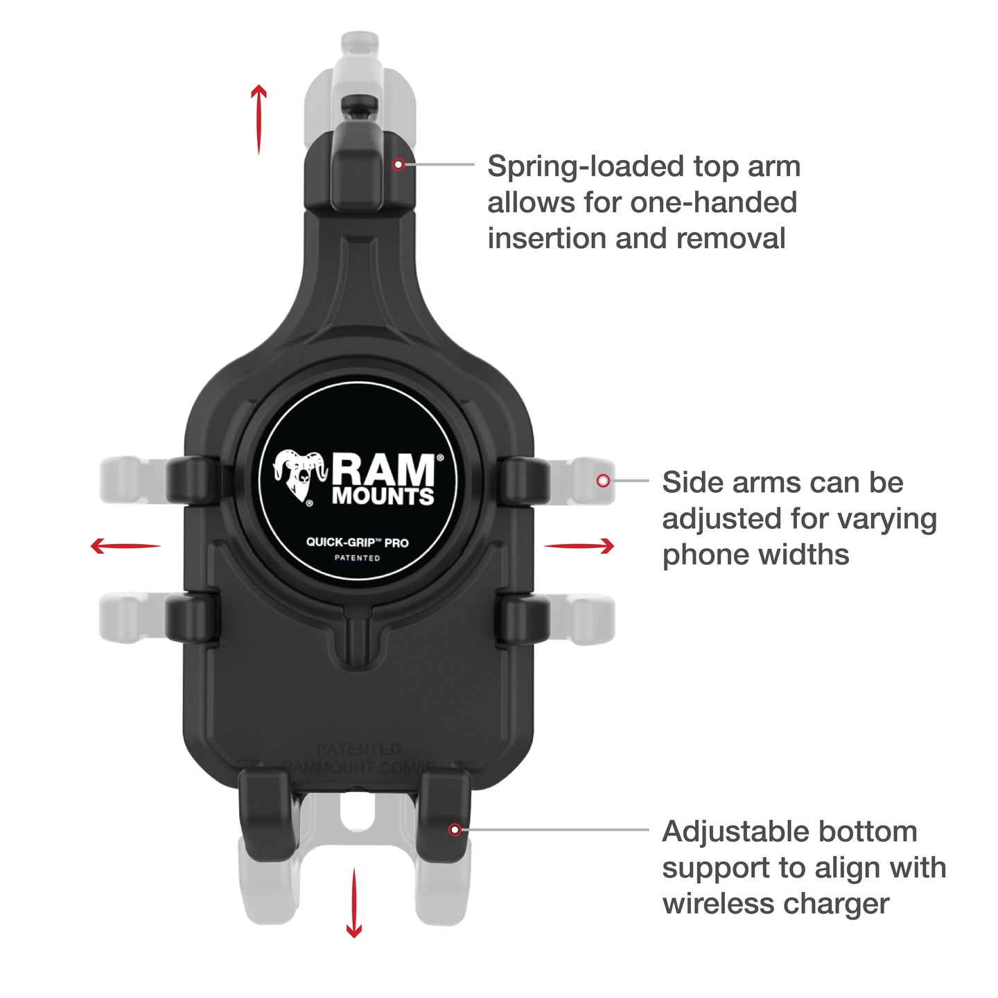RAM MOUNTS ラムマウント Quick-Grip Pro クイックグリップ プロ 吸盤スマホホルダー（ミディアム）
