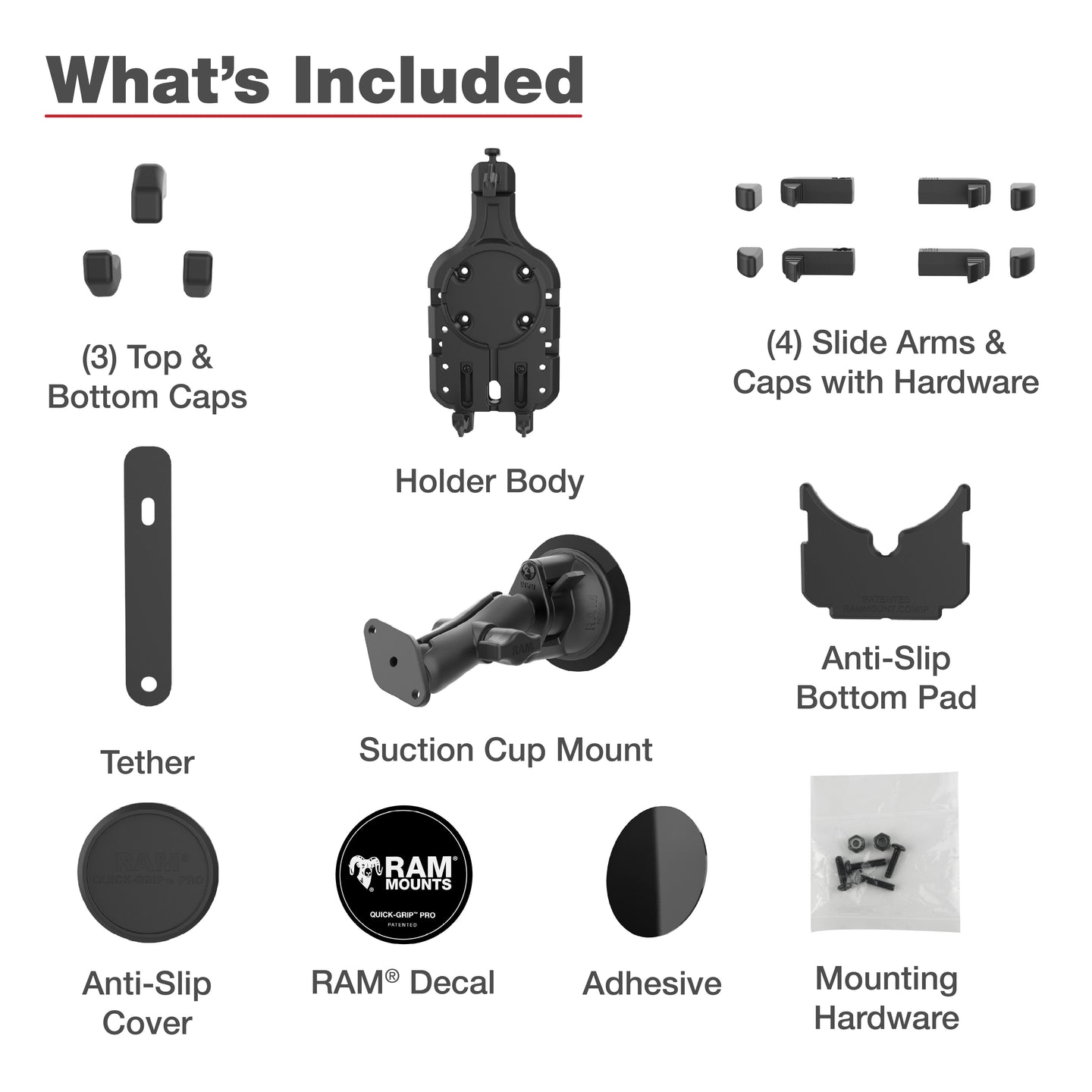 RAM MOUNTS ラムマウント Quick-Grip Pro クイックグリップ プロ 吸盤スマホホルダー（ミディアム）