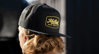 Method Race Wheels Script Badge Flatbill Trucker Hat Snapback Black