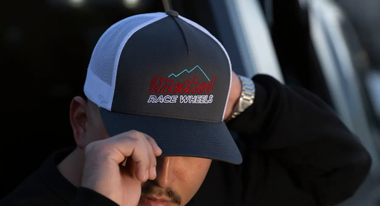 Method Race Wheels Neon Mountain Curvebill Trucker Hat Snapback Charcoal/White