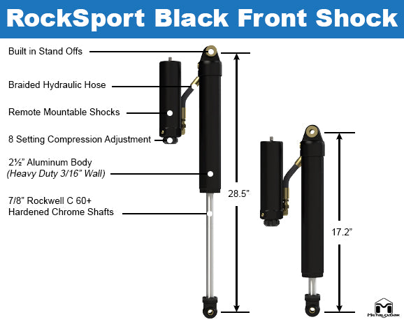 Metalcloak メタルクローク  RockSport BLACK, 2.5"- 3.5"  フロント・ペア・純正アクスル用 (JL,JT)