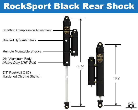 Metalcloak メタルクローク  RockSport BLACK, 4.5"- 5.5"  リア・ペア・純正アクスル用 (JT)