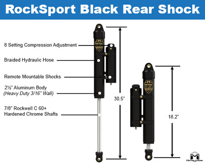 Metalcloak メタルクローク  RockSport BLACK, 4.5"- 5.5"  リア・ペア・純正アクスル用 (JT)