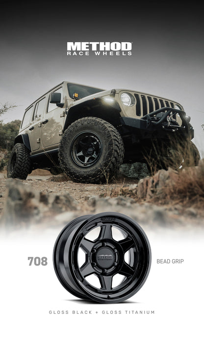 Method Race Wheels メソッド ホイール 708 Bead Grip | GLOSS BLACK