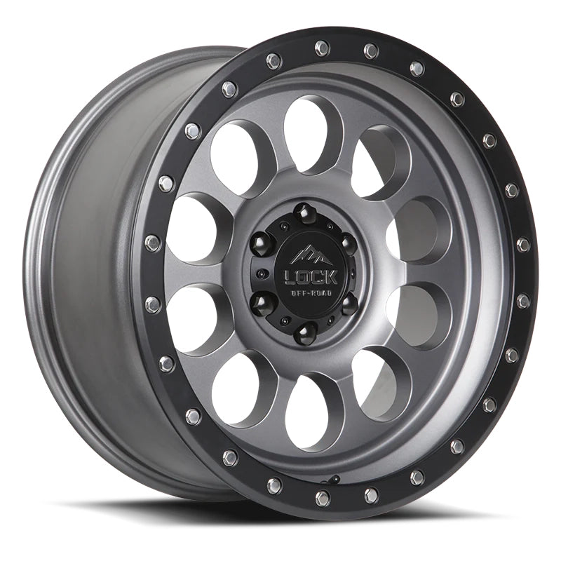 Lock Off Road Wheels ロックオフロード ホイール 50CAL | Matte Gray w/ Matte Black Ring