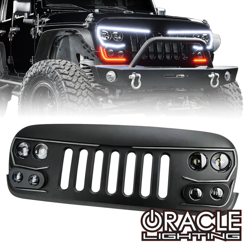 Oracle Lighting JKラングラー用 VECTOR Pro Series II フルLEDグリル (ヘッドライト＆DRL一体型)