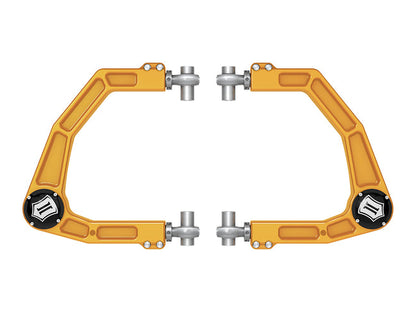 ICON VEHICLE DINAMICS フロント ビレット アッパーコントロールアーム ゴールドアルマイト Delta Joint PRO搭載 (ランクル250/Tacoma/GX550/4Runner用)