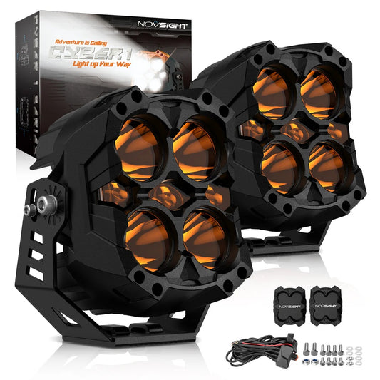 NOVSIGHT CYBERシリーズ 6インチ LEDポッドライト Warrior Black（アンバー専用）