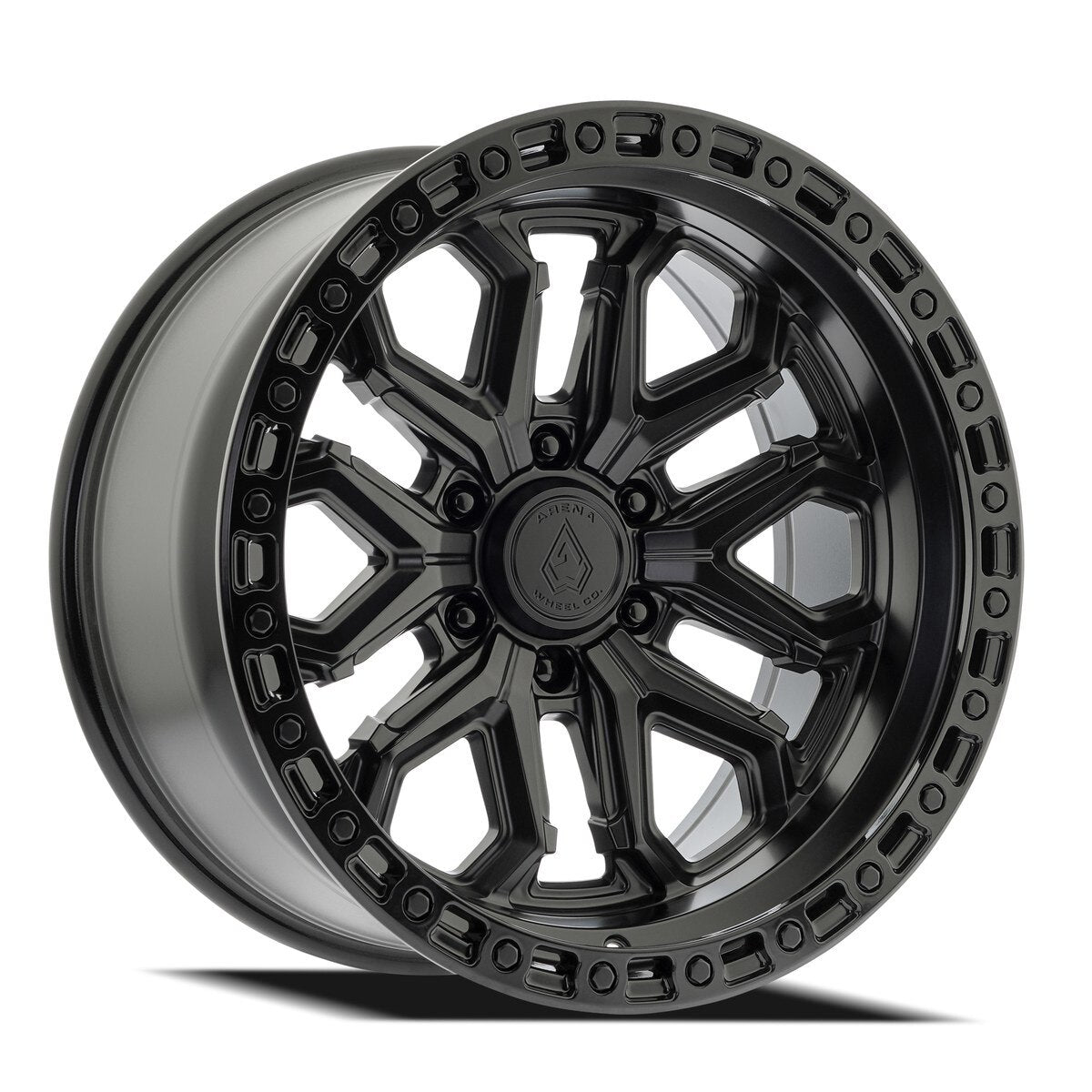 Arena Wheel アリーナ ホイール  A125 JACKAL | SATIN BLACK CENTER GLOSSY BLACK LIP