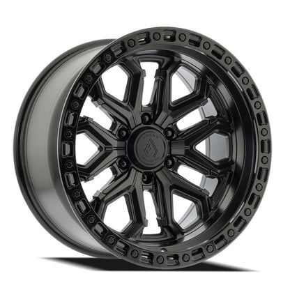 Arena Wheel アリーナ ホイール  A125 JACKAL | SATIN BLACK CENTER GLOSSY BLACK LIP