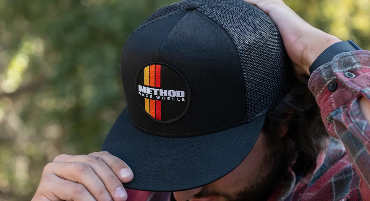 Method Race Wheels Classic Stripes Flatbill Trucker Snapback Black