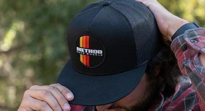 Method Race Wheels Classic Stripes Flatbill Trucker Snapback Black