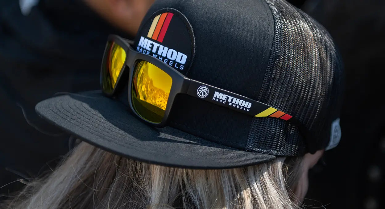 Method Race Wheels Classic Stripes Flatbill Trucker Snapback Black