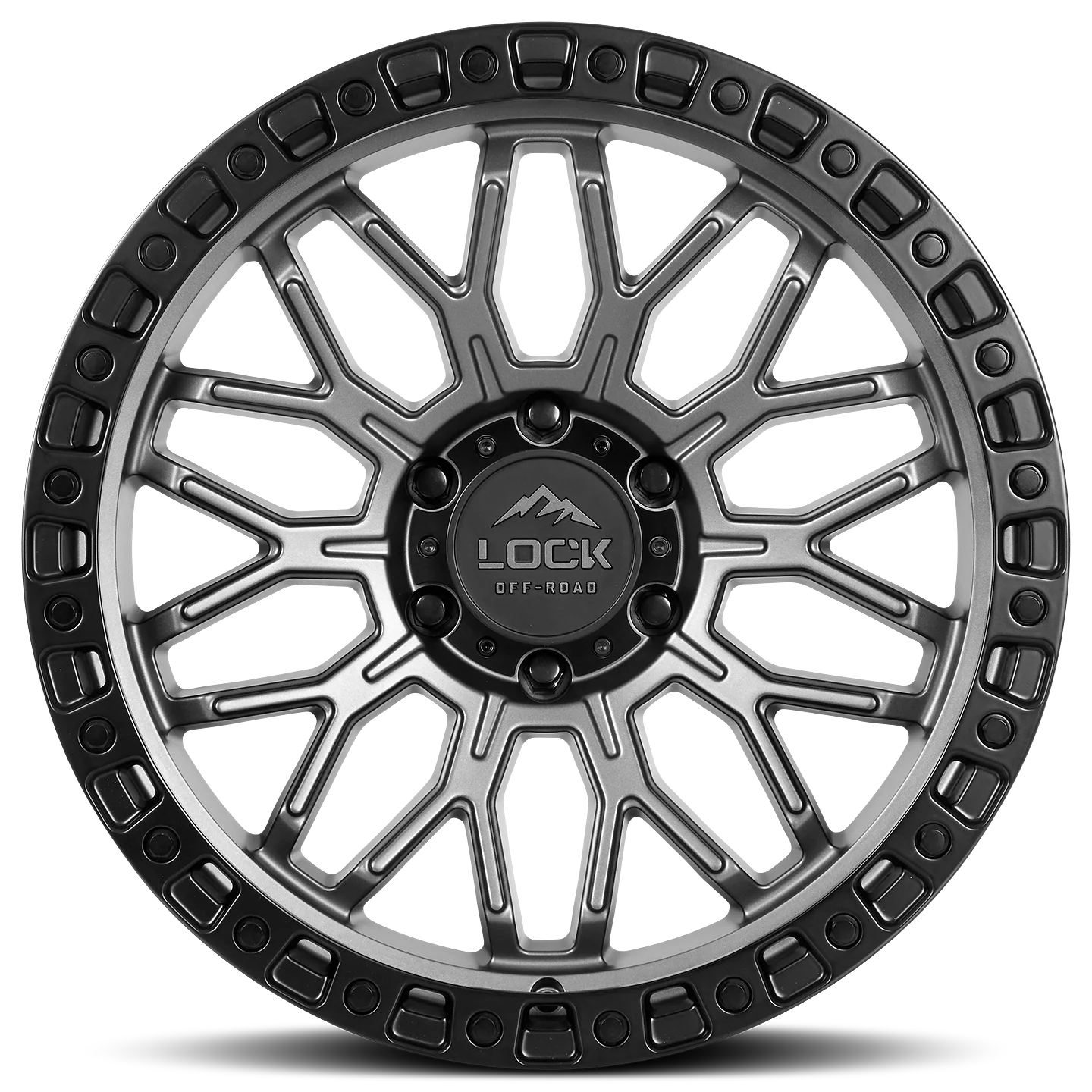 Lock Off Road Wheels ロックオフロード ホイール COMBAT | Matte Grey w/ Matte Black Ring