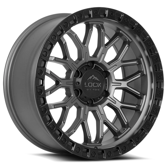Lock Off Road Wheels ロックオフロード ホイール COMBAT | Matte Grey w/ Matte Black Ring