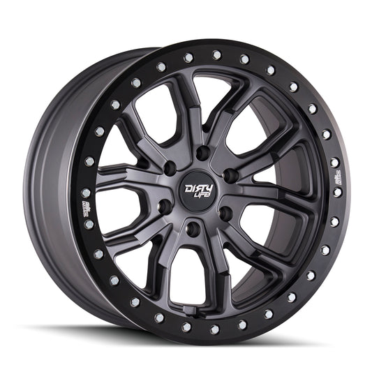 Dirty life Wheels ダーティーライフ ホイール DT-1 9303 | SATIN GRAPHITE W/SIMULATED BEADLOCK RING