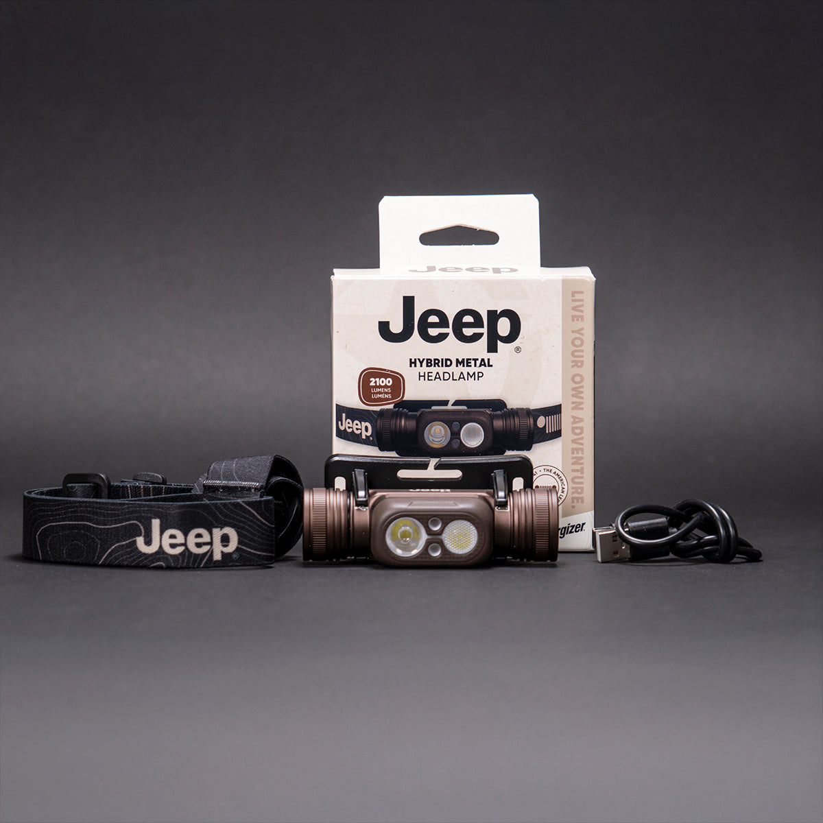 Jeep × Energizer ハイブリッド充電式メタルLEDヘッドランプ