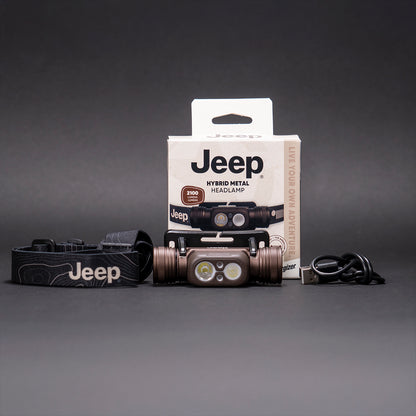 Jeep × Energizer ハイブリッド充電式メタルLEDヘッドランプ