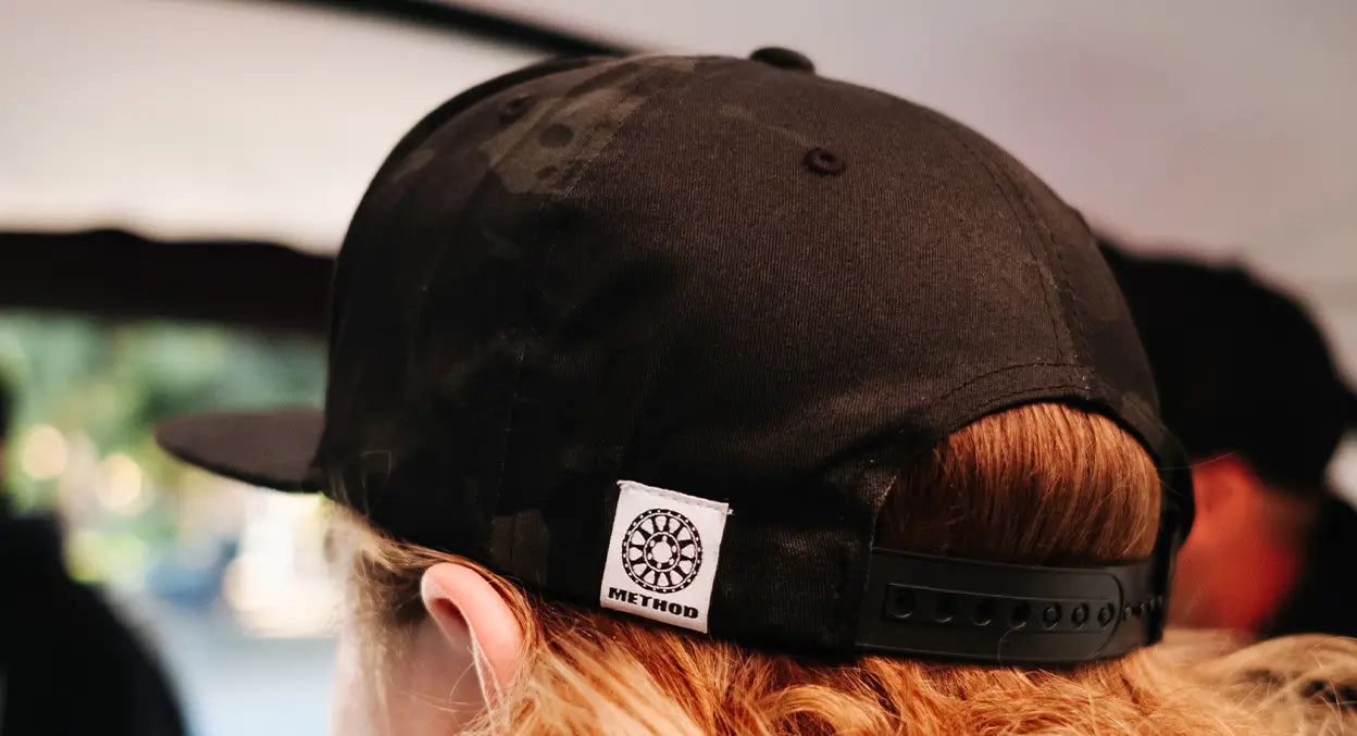 Method メソッド Race Shop Flatbill Trucker Hat Snapback Black Multicam