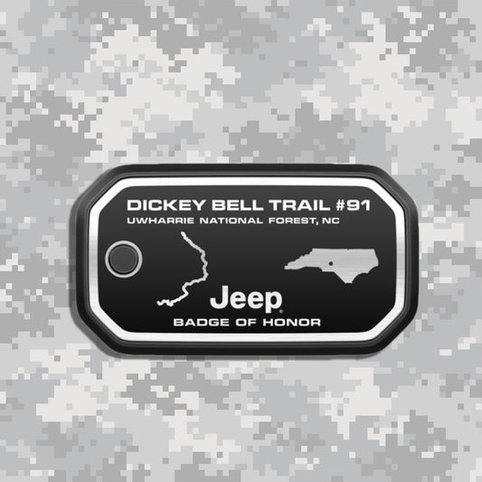 Badge of Honor バッジオブオナー North Carolina Uwharrie National Forest Dickey Bell Trail #91 ノースカロライナ ウハリー国立森林 本国 ジープバッジ