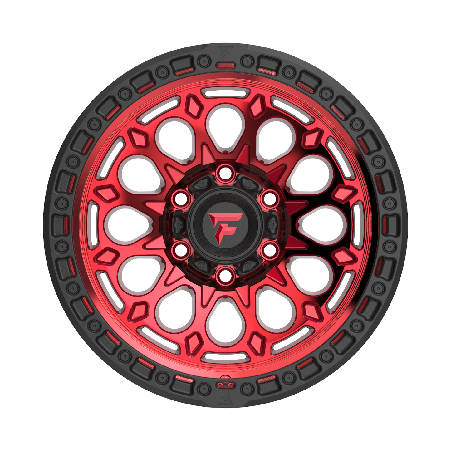 Fittipaldi Off Road FT101RTB | GLOSS RED WITH MACHINED FACE, RED TINT, AND SATIN BLACK LIP