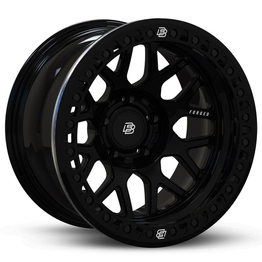 Baja Built バハビルト Lite Brite Outlaw Forged Beadlock | Glossy Black (black ring & black bolts) フォージドホイール