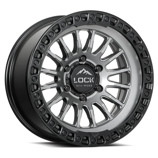 Lock Off Road Wheels ロックオフロード ホイール GRIT | Matte Grey w/ Matte Black Ring