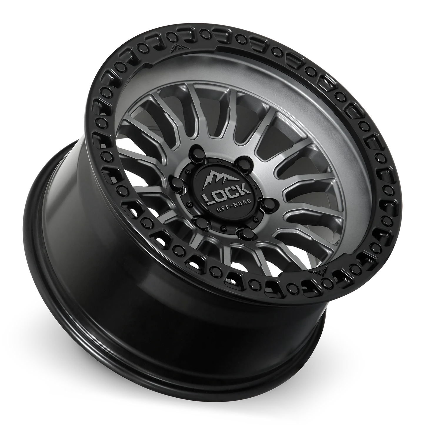 Lock Off Road Wheels ロックオフロード ホイール GRIT | Matte Grey w/ Matte Black Ring