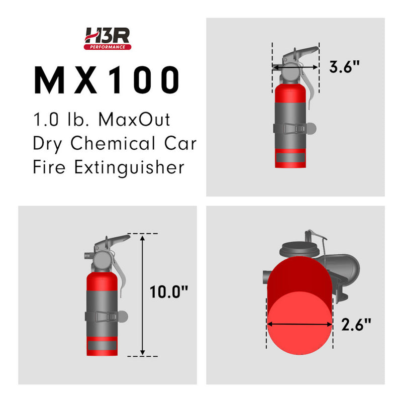 H3R MaxOut ドライケミカル 車載用 消火器 1.0lb (453g)