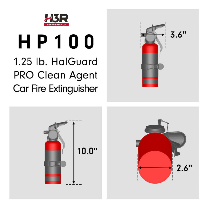H3R HalGuard PRO Halon ハロン ガス 車載用 消火器 1.25lb (566g)