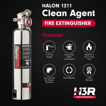 H3R HalGuard PRO Halon ハロン ガス 車載用 消火器 2.5lb (1133g)